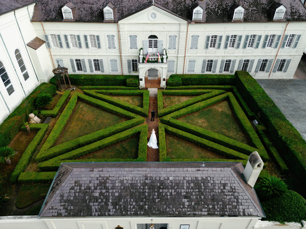 Old Ursuline New Orleans Wedding drone photography