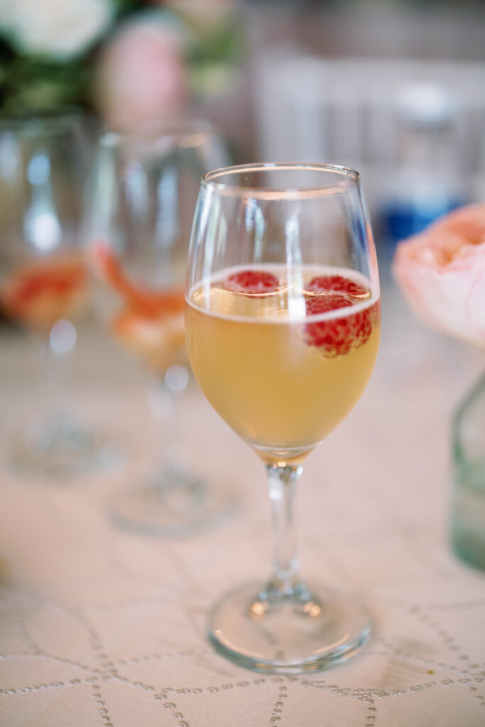 Mimosa bar at brunch wedding