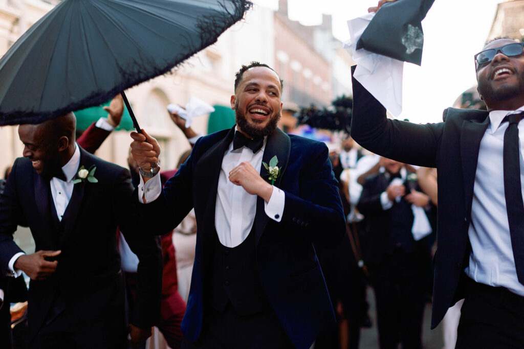 New Orleans wedding film photographer second line