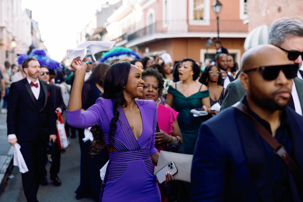 New Orleans wedding film photographer second line