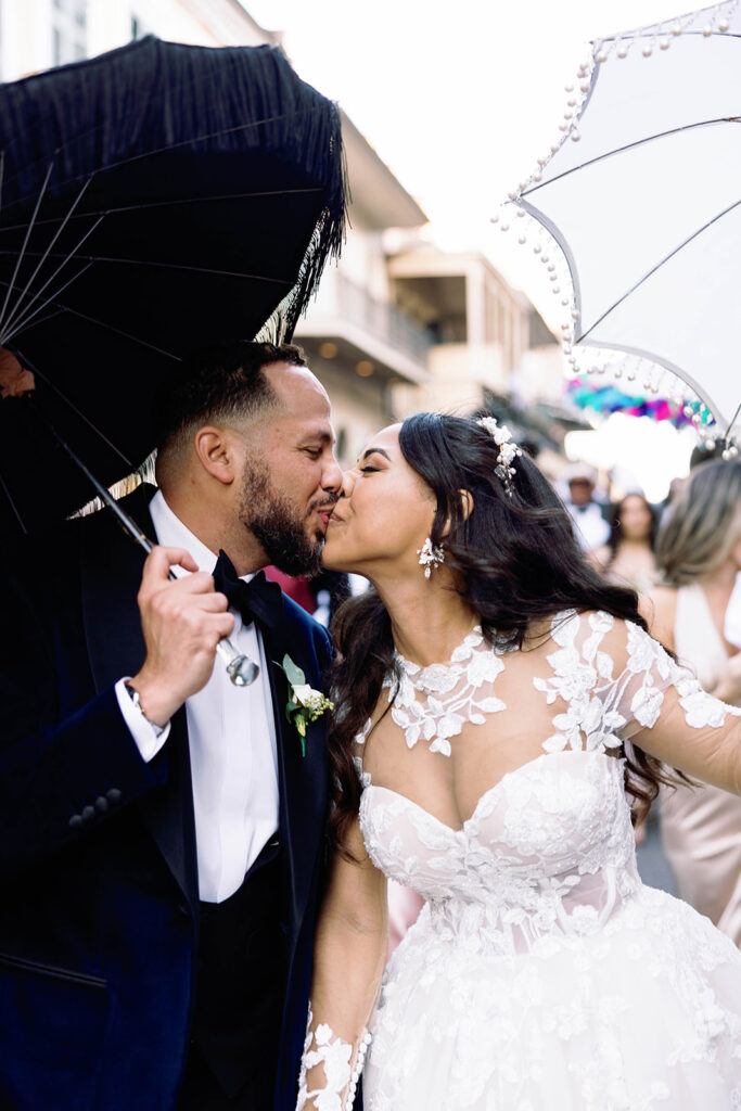 New Orleans wedding film photographer Saint Louis Cathedral second line