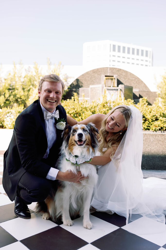 Windsor Court New Orleans wedding photography French Quarter dog first look