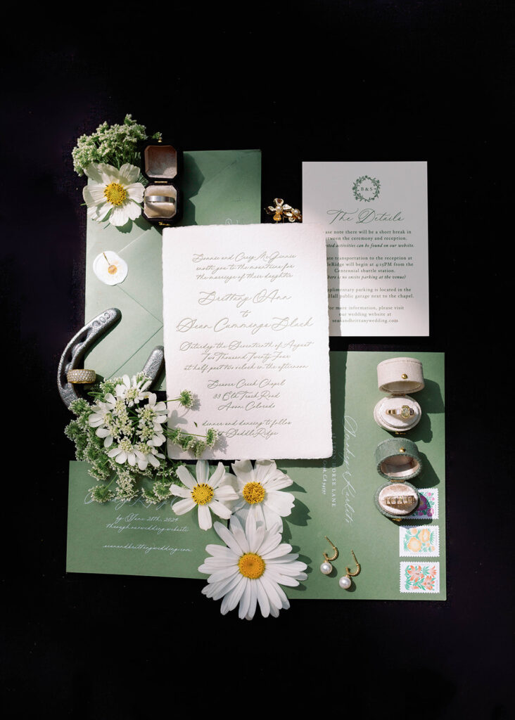 Wedding invitation suite fine art photography New Orleans wedding